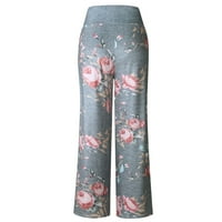 Relanfenk ženske casual pantalone Ženske udobne rastezanje cvjetnih ispisa navodnici širokih ležajeva