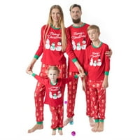 Meihuida božićne roditelj-dijete pidžama snjegović Print pulover + pantalone