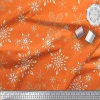 Soimoi narančasto baršunasto tkanine snijeg pahuljice cvjetno tiskano tkaninsko dvorište široko