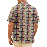 4. jula muška havajska majica SAD Nacionalna zastava grafička majica ovratnik odjeća odjeća 3D Print Vanjski casual kratki rukav Print Vintage Modni predsjednik dan