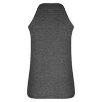 Ženski ljetni vrhovi tanke tanko opremljene ležerne ljetne majice bez rukava od rukava od rukava tamno siva m