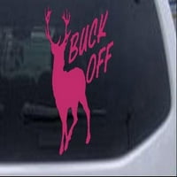Off Deer Lov Big Buck Car ili kamion prozor za prozor za laptop naljepnica za laptop Hot Pink 6in 5.5in