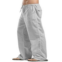 GENUISKIDS muškarci Ležerne prilike pamučne hlače za vuču Summer Elastična struka pune boje labave lounge