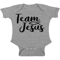 Awkward Styles Team Jesus Baby Bodysuit kratki rukav Black Romper za djecu Christ Momper za dječake