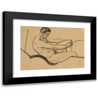 Avgust Macke Crni moderni uokvireni muzej Art Print pod nazivom - Muški Nude