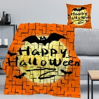 Halloween Dekorativni pokrivač s jastukom, Halloween Gothic zastrašujuća netting pokrivač za spavaću