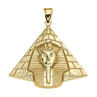 Zlatna detaljna egipatska piramida kralja Tut Privjesak ogrlica: 14k Privjesak sa 16 lancem