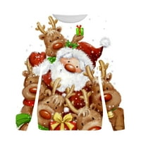 Božićne duksere žene smiješna ružna božićna majica pulover Xmas Holiday Santa otisci dugih rukava