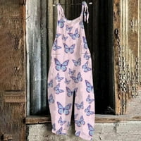 Štampani skokovi za žene Leptir tiskani kombinezoni Casual Loose Streetwear Boho cvjetne tiskane duge hlače modni presječeni kombinezon
