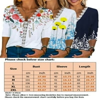 Voguele Women TEE cvjetni print majica s dugim rukavima Majica Dnevna odjeća tunika bluza Roll rukava