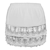 Ljetne haljine seksi ženska mini suknja seksi čipka ruffle čvrsta suknja s bijela za žene
