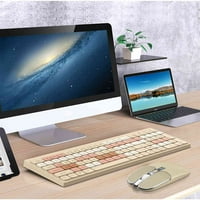 Urban punjiva bežična tastatura i miš, tipke za čaj za mlijeko Puno veličine 2. GHZ & Bluetooth šarene tastature, USB priključak za prijemnik, za TECNO POVE NEO 5G Windows, MAC, PC, laptop