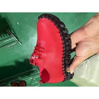 Sanviglor Womens Flatovi Elastične čipke Ležerne cipele Udobne cipele Vožnja čvrste boje mekane jedine cipele Neklizajući klizanje na tenisice crveno 6