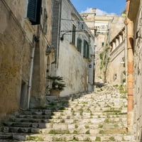 Kaldrmestone stepenice u starom gradu Matera Poster Print by Julie Eggers eu16jeg0571