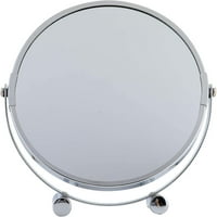 Slobodno stojeće okretno ogledalo, prijenosni hromirani metalni kozmetički ogledalo od vaniranja s do