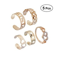 Modni prsten set legura šuplji prstenje za prste podesive otvorene prstenove nakit