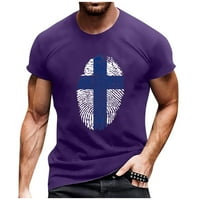 Košulje za fragarn za muškarce Ljeto kratki rukav okrugli vrat Europska veličina Cross Print Pulover Majica Top