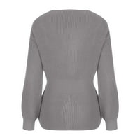 Jesen Zima Plus Veličine džemperi za zazor žena, ženska ležerna modna pahuljica dugih rukava V-izrez