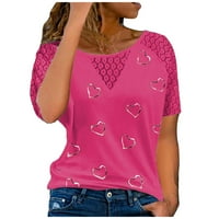 Ženska modna labava tiskana čipka šuplji patchwork vrhovi pulover