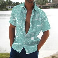 Ljetna muška majica reverl kratka rukava odjeća smiješna tiskana majica za odmor muške odjeće za plažu za muškarce Havajan gumb za