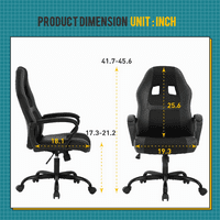 DKELINCS Computer Gaming stolica sa oružjem Udobna kancelarija uredske stolice sa 360 ° mirnim točkovima