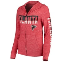 Ženska nova era Red Atlanta Falcons Glitter džemper plete Tri-Blend punog zip hoodie