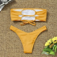 Keusn Women Bikini kupaći kostimi set vezan bikini kupaći kostim od ramena Bikinis preplaćeni Swiminis