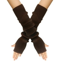 Ženske rukavice za ručni ruk toplije zamijenilo čvrste pletene rukavice bez prstiju, kafa, jedna veličina