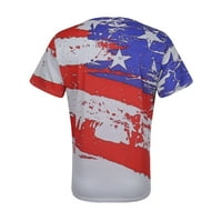 Jsaierl 4. srpnja Košulje za muškarce Patriotske crvene bijele i plave grafike Ležerne prilike Crew