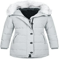 Dabuliu Winter FAUX- 'Kaput za crtanje tople žene Zimska modna kapuljača Fleece jakne u kaputu za žene za zimu