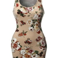 FashionFit ženska ležerna cvjetna oprema bez rukava Bodycon mini haljina