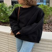 Allshope ženske proljeće jesen labav duks čvrsta boja s dugim rukavima Crewneck pulover