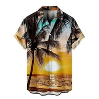 Hanas modne casual majice muške modne etničke kratkih rukava Ležerna štamparija Havajska majica majica
