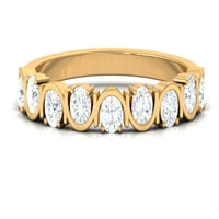 CT okrugli moissitni prsten, certificirani mjesečni prsten za žene u zlatu, moissite poluvremena prstena,
