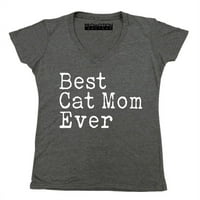 & B Najbolja mačka mama ikad ženski V-izrez, heather charcoal, s