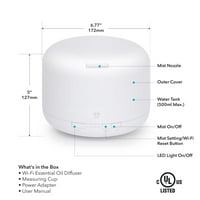 Pametna WiFi bežična esencijalna aromaterapija 500ml ultrazvučni difuzor i ovlaživač sa Alexa i Google Home Televim aplikacijom i glasom - Kreirajte rasporede - Postavke LED i tajmer-bijela