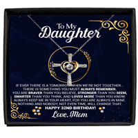 32. rođendan ogrlica od mame s porukom karticom za kćer, do moje kćerke 32. rođendan križ plesača poklon,