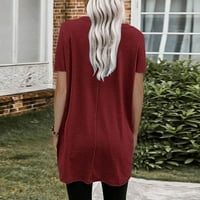 BAOCC Bluze za žene Dressy Ležerne prilike Ljeto Ležerne prilike od pulovernih košulja Skraćene majice TUNIC TUNIC TUPS Bluza sa džepovima Majice za žene