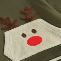 Toddler Boy djevojka božićna odjeća jelena ispis džepnih dukserica dukserice pulover elastične strugove hlače topla odjeća