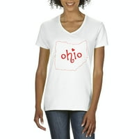 Arti - Ženska majica V-izrez kratki rukav - Mapa Ohio