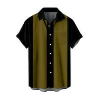 Muška redovito-fit casual košulja s majicom s kratkim rukavima bluza s kratkim rukavima, ležerni print