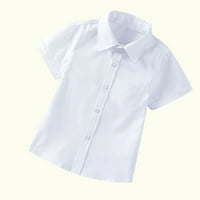 Caveitl 10-godina Toddler Boys Modna bluza s kratkim rukavima Škola košulja Gendeman Solidleman School