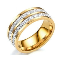Ženski prsten, ženski prsten rhinestone Par stil geometrijski temperament Ukrasite prekrivanje elegantnih žena Pribor za nakit