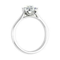 Carat klaster u obliku cvijeta u obliku dijamantnog prstena u 14k bijelo zlato