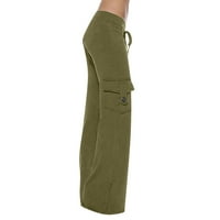 Levmjia Clearence Ženska vježba Yoga hlače Stretch Stretch tipka za struk Pocket Teretana Labavi pantalona