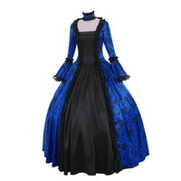 Farstey renesansne haljine žene Vintage srednjovjekovne viktorijanske čipke patchwork hemise haljine