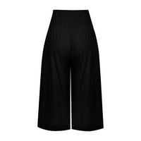 Azrijske pantalone za žene, žene plus veličine hlače labave hlače za noge visoki struk ravno casual svakodnevne pantalone hlače