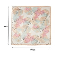 Rygai Ženski šal svilenkasti šareni javorni print satenski kvadratni oblik dekoracija vrata lagana mekana tkanina damama marama ženke, c