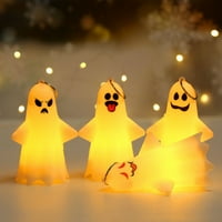 Kiskick Cute Mini Privjesak Ghost Laight Ornament - viseći prsten, ukras horor atmosfere, plastična Halloween LED noćna lampica Dekoracija i poklon
