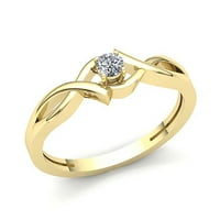 Originalna 1 4CTW okrugli rez Dijamantni ženski ženski montirani zaručni prsten za angažman kruto 18k ruža, bijela ili žuta zlato F VS1